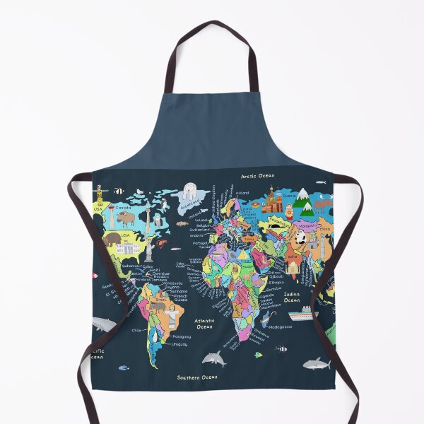 Item preview, World Map with Fun Illustrations by Carla Daly designed and sold by Carla Daly.