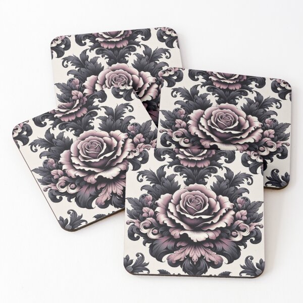 Item preview, Mauve & Black Damask & Roses designed and sold by DesignsByPrnces.
