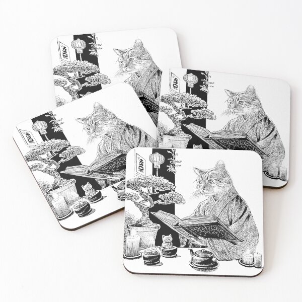Item preview, Readers - A Cat (BW version) designed and sold by SpaceCatVisions.