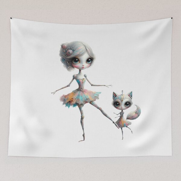 Item preview, Ballet Harmony: Dancing Girl with Cat designed and sold by Hungry-Murphy.