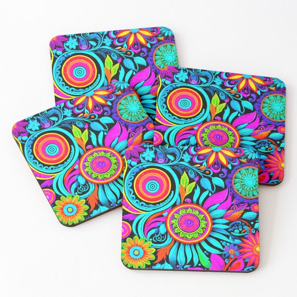 Item preview, Neon Bloom: Floral Pattern in Vivid Hues designed and sold by GrizzlyCollective.