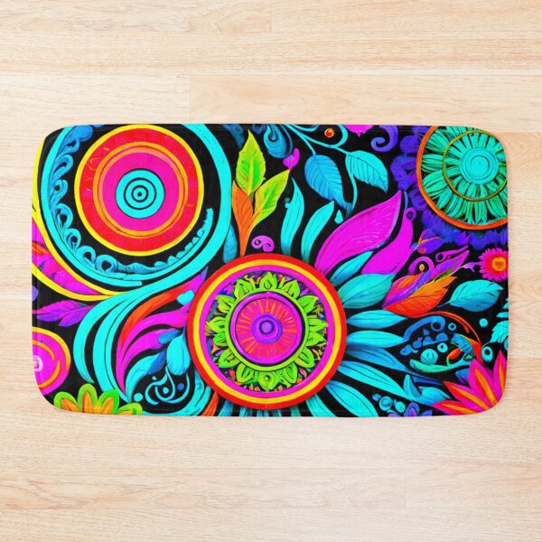 Item preview, Neon Bloom: Floral Pattern in Vivid Hues designed and sold by GrizzlyCollective.