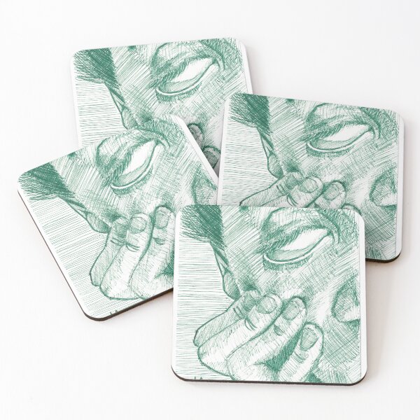 Item preview, Green pen portrait designed and sold by Arthur Loeuil.