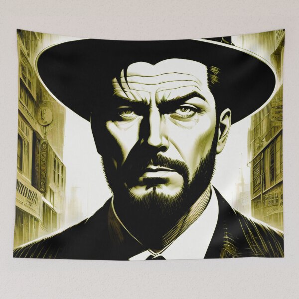 Item preview, Vintage Gangland: 1920s Monochrome with Yellow Hue designed and sold by GrizzlyCollective.