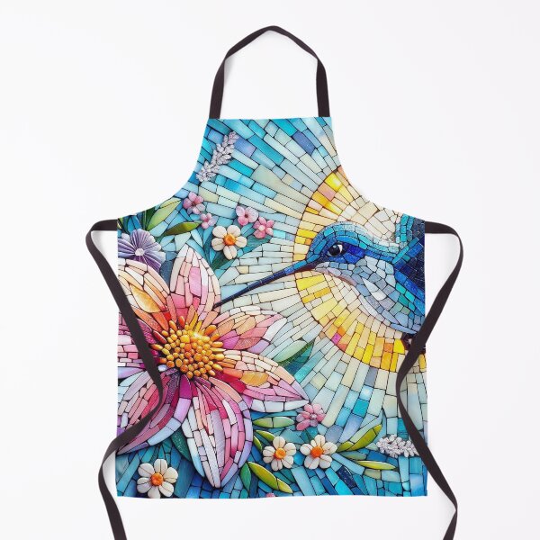 Item preview, Vibrant Mosaic Hummingbird and Floral Artwork designed and sold by 3MillsDesign.