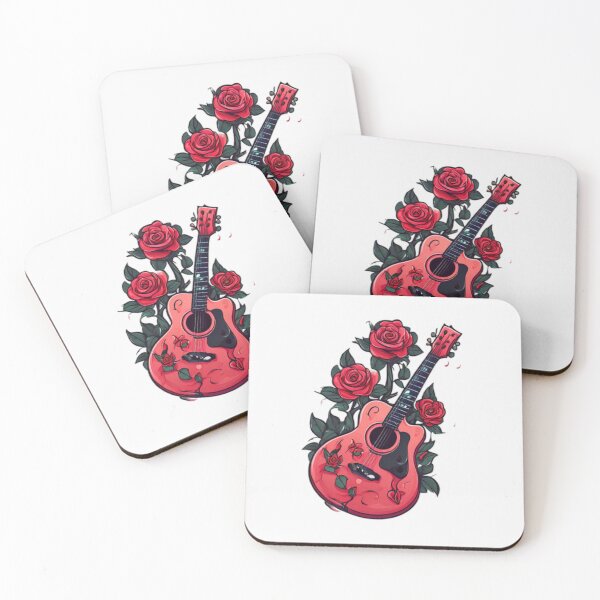 Item preview, Guitar and Flowers art designed and sold by Planetporridge.
