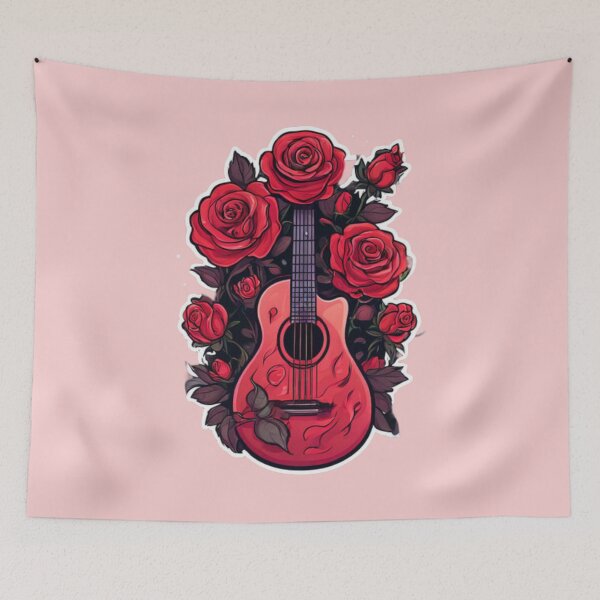 Item preview, Guitar and Flowers design designed and sold by Planetporridge.
