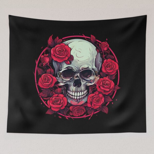 Item preview, Skull with Roses designed and sold by Planetporridge.