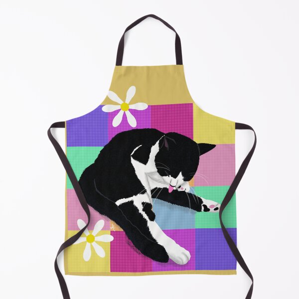 Item preview, PAWS: tuxedo cat grooming mat designed and sold by louendicott.