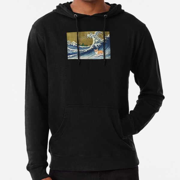 Item preview, Corgi dog surfing The Great Wave designed and sold by ouchmypancreas.