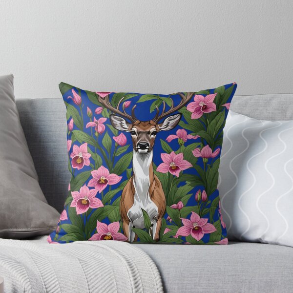 Item preview, New Hampshire White Tailed Deer And Pink Ladys Slipper designed and sold by taiche.