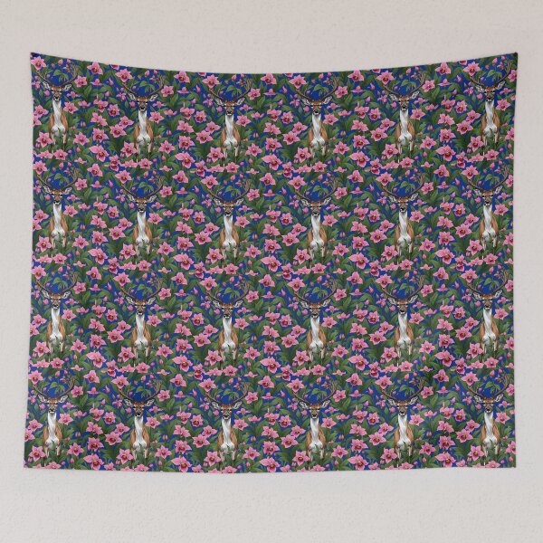 Item preview, New Hampshire White Tailed Deer And Pink Ladys Slipper designed and sold by taiche.