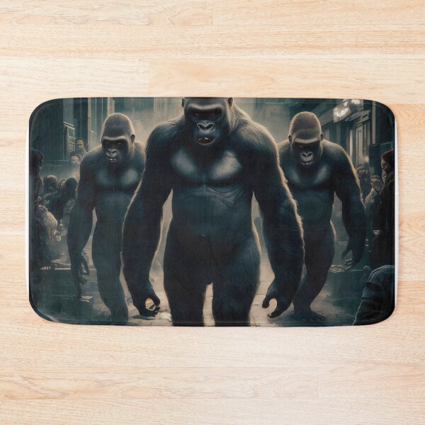 Item preview, Gorillas on the city streets. designed and sold by MyHappyArtShop.