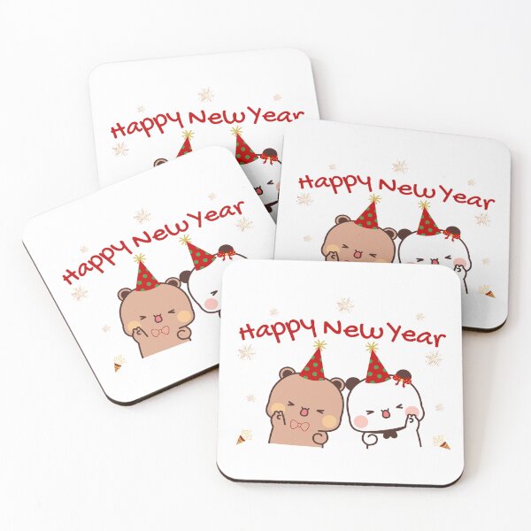 Item preview, Happy New Year DuDu Bear and BuBu Panda designed and sold by Pandety.