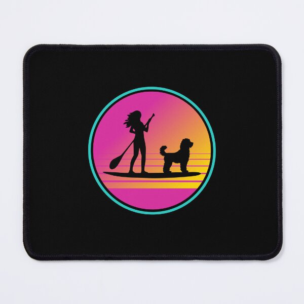 Item preview, Retro Summer Beach 80s Groodle SUP Paddleboarding Gift  designed and sold by Guarddogdrive.