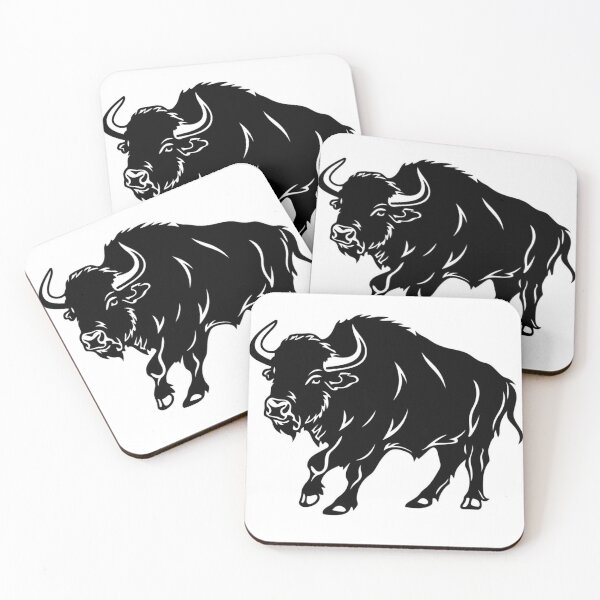 Item preview, Buffalo black and white vector image stomping designed and sold by Neonmountain.