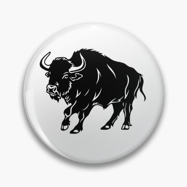 Item preview, Buffalo black and white vector image stomping designed and sold by Neonmountain.