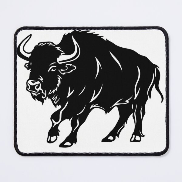 Item preview, Buffalo black and white vector image stomping designed and sold by Neonmountain.