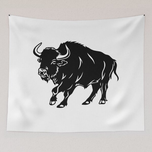 Item preview, Buffalo black and white vector image stomping designed and sold by Neonmountain.