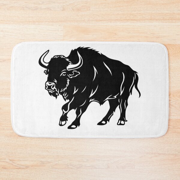 Item preview, Buffalo black and white vector image stomping designed and sold by Neonmountain.