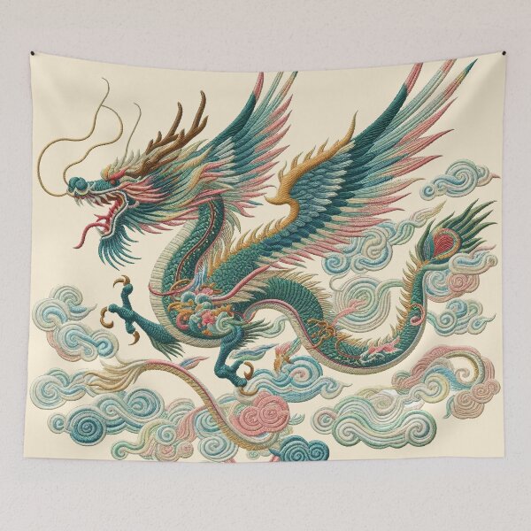 Item preview, embroidery dragon pattern designed and sold by aliraweb.