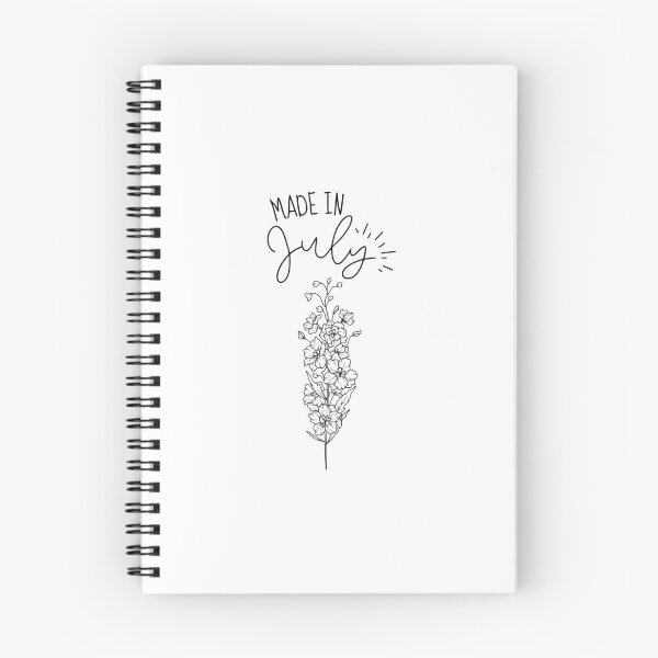 Item preview, "Made In July" | Larkspur July birth month flower | July birthday gifts designed and sold by SillyShibas.