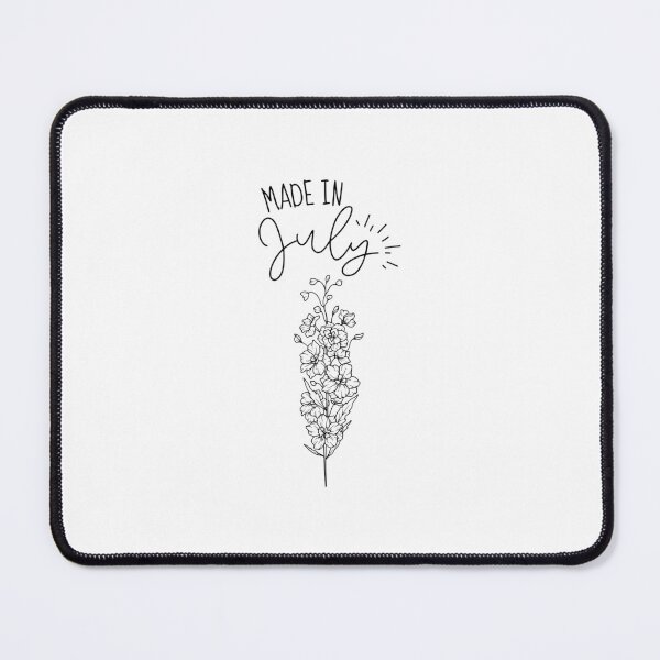 Item preview, "Made In July" | Larkspur July birth month flower | July birthday gifts designed and sold by SillyShibas.