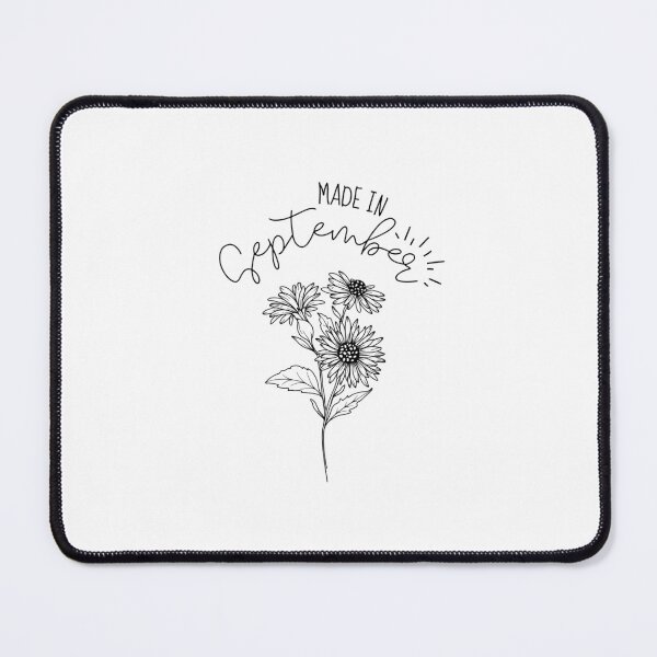 Item preview, "Made In September" | Aster September birth month flower | September birthday gifts designed and sold by SillyShibas.
