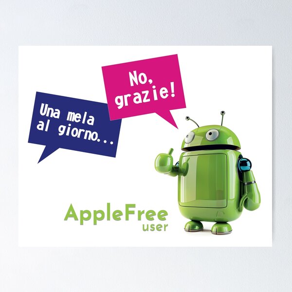 Item preview, Una mela al giorno - AppleFree - Android robot - IT version designed and sold by ForNext.
