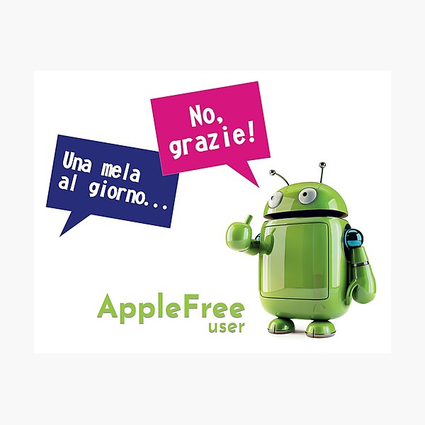 Item preview, Una mela al giorno - AppleFree - Android robot - IT version designed and sold by ForNext.
