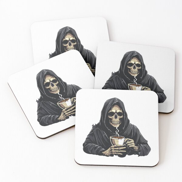 Item preview, Death Drinking Hot Coffee designed and sold by VectorVisionary.