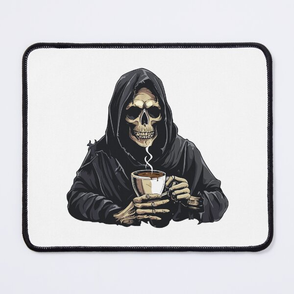 Item preview, Death Drinking Hot Coffee designed and sold by VectorVisionary.