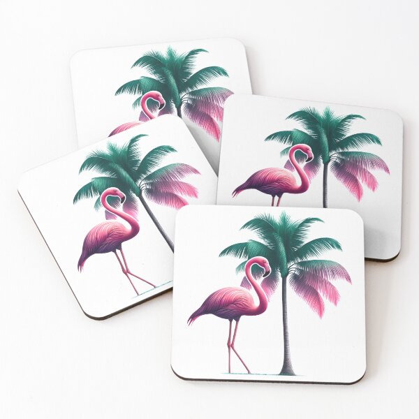 Item preview, Flamingo with Palm Tree designed and sold by StickaTime.