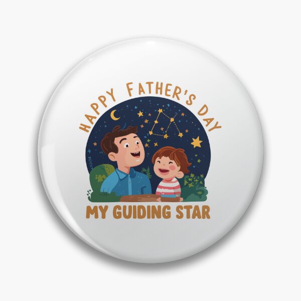 Item preview, Guiding Star Dad - Heartwarming Father's Day Stargazing Illustration designed and sold by HahaHandlesHub.