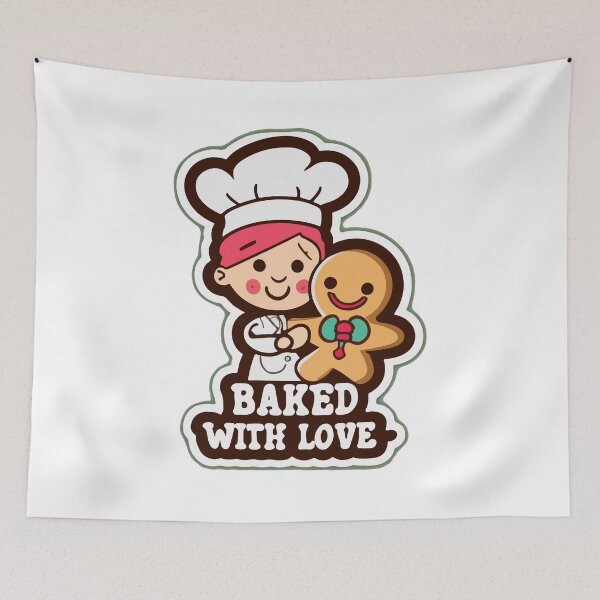Item preview, Redhead Baker and Gingerbread Man - Baked with Love designed and sold by NiftyWrx.