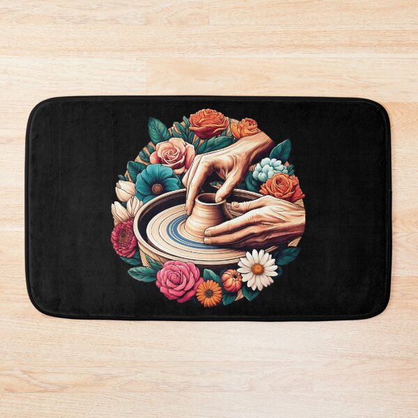 Item preview, Artistic Pottery Creation with Colorful Flowers Design, gift for pottery and ceramics makers. designed and sold by Unitepeople.