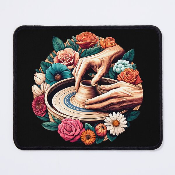 Item preview, Artistic Pottery Creation with Colorful Flowers Design, gift for pottery and ceramics makers. designed and sold by Unitepeople.