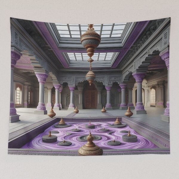 Item preview, Majestic Purple Sand Columns - Exotic Temple-Inspired Design designed and sold by PandaTShirtShop.