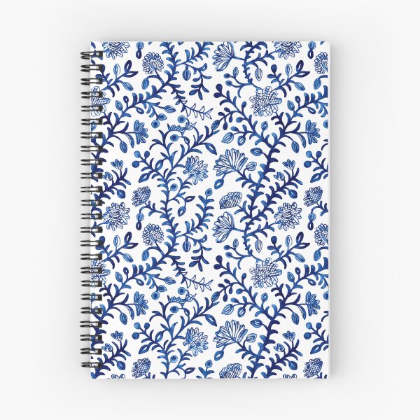 Item preview, Indian block print, flowers, blue and white designed and sold by SmarterThingz.