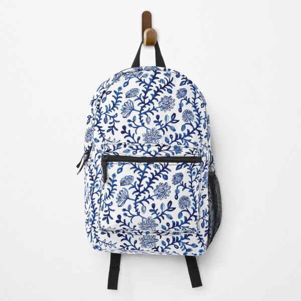 Item preview, Indian block print, flowers, blue and white designed and sold by SmarterThingz.