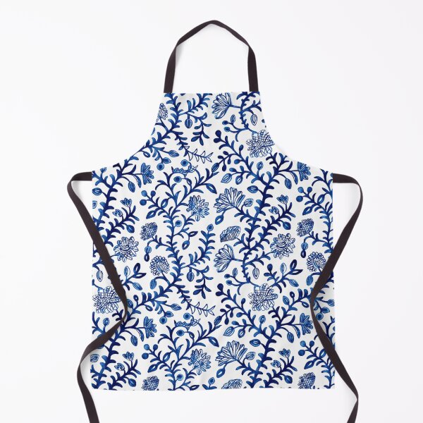 Item preview, Indian block print, flowers, blue and white designed and sold by SmarterThingz.