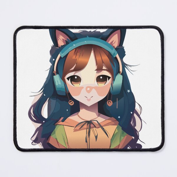 Item preview, Anime girl with headphones and cat ears designed and sold by smileykty.