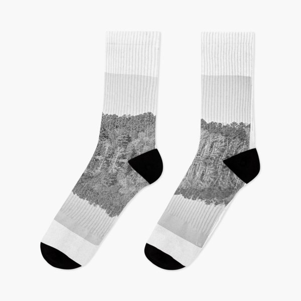 Item preview, Right Side Up Or Upside Down Lake Reflections Black And White designed and sold by LisaWootenPhoto.