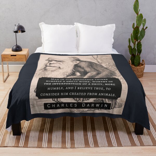 Item preview, Charles Darwin portrait and quote: Man in his arrogance thinks himself a great work, worthy of the interposition of a deity, designed and sold by artbleed.
