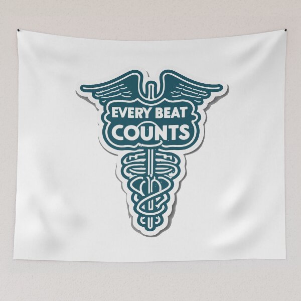 Item preview, Every Beat Counts - Caduceus & Heartbeat Emblem designed and sold by NiftyWrx.