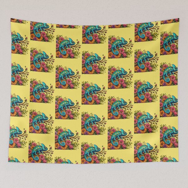 Item preview, Watercolor Chameleon Lizard Flowers Colorful Chameleon Lover -  designed and sold by PurpleLoveStore.