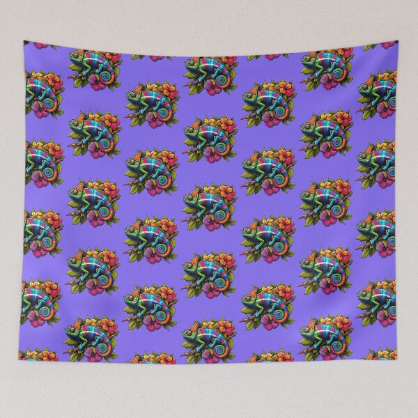 Item preview, Watercolor Chameleon Lizard Flowers Colorful Chameleon Lover -  designed and sold by PurpleLoveStore.