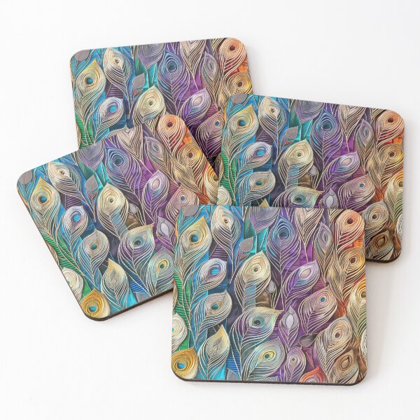 Item preview, Colorful Rainbow Peacock Bird Feathers designed and sold by GroovyPixels.