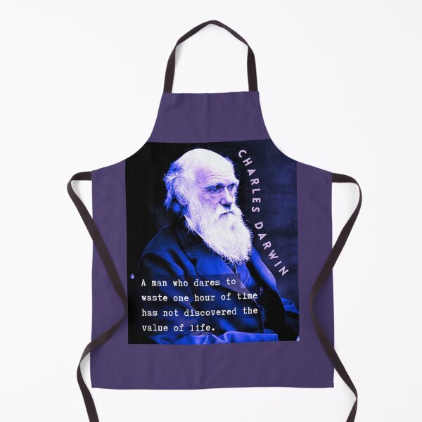 Artikelvorschau, Porträt und Zitat von Charles Darwin: „Ein Mann, der es wagt, eine Stunde seiner Zeit zu verschwenden, hat den Wert des Lebens nicht entdeckt.“ entworfen und verkauft von artbleed.