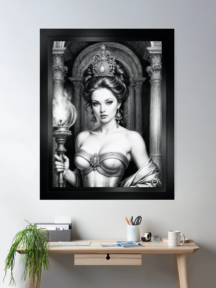 Portrait Of Delania Travae Enchanting AI Concept Art by Xzendor7 Room Decor Portrait Poster Art Print